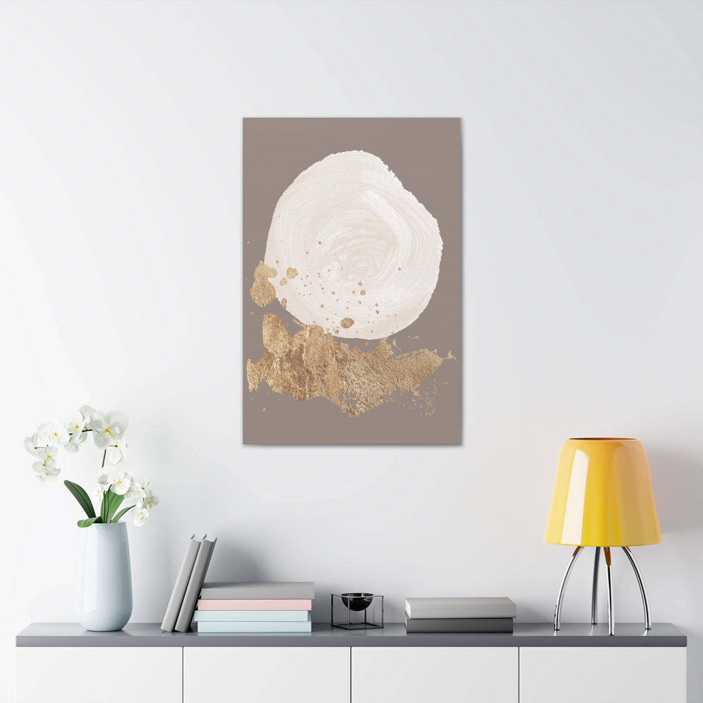 Gold Beige Coffee Abstract Canvas