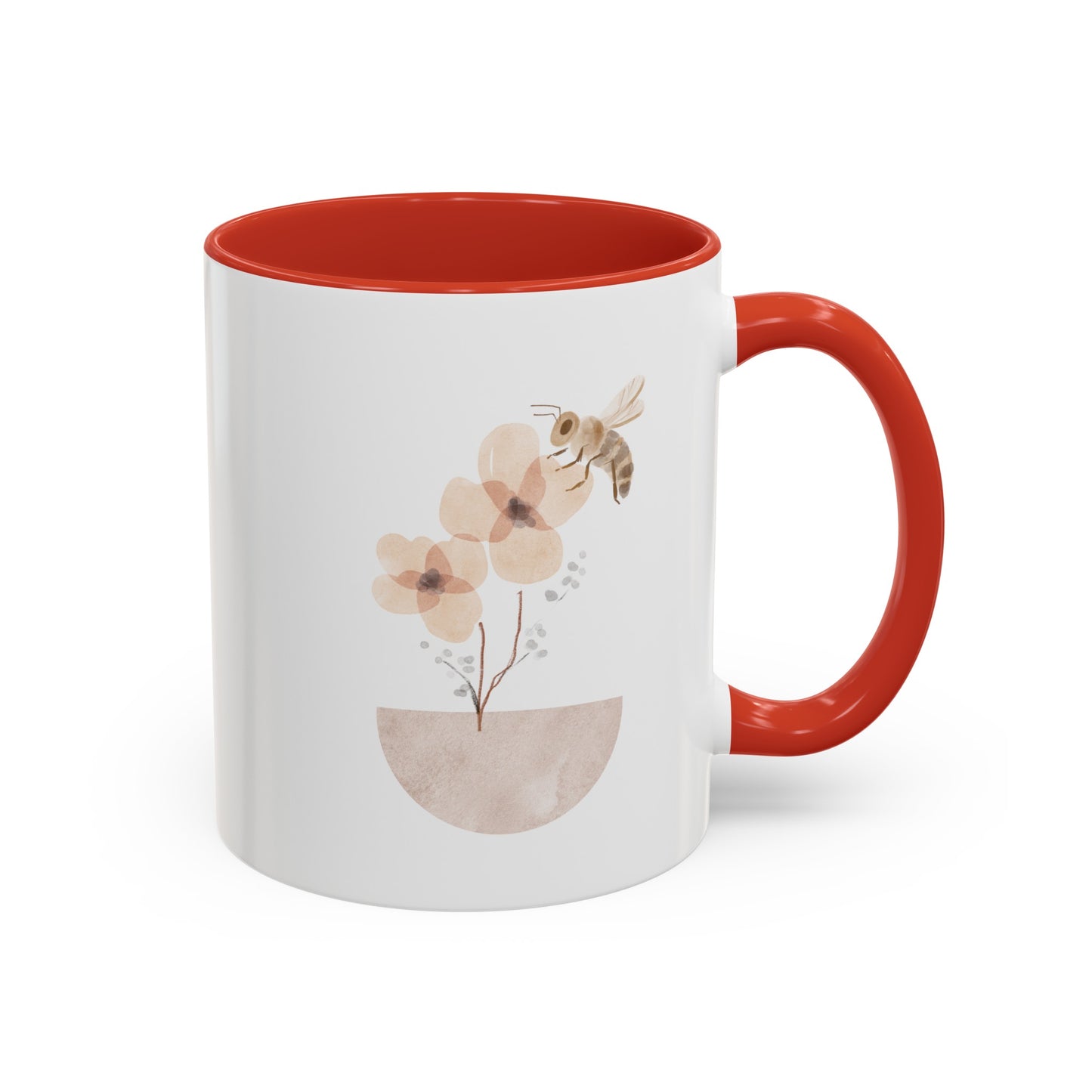 Watercolor Bee Flower Mug