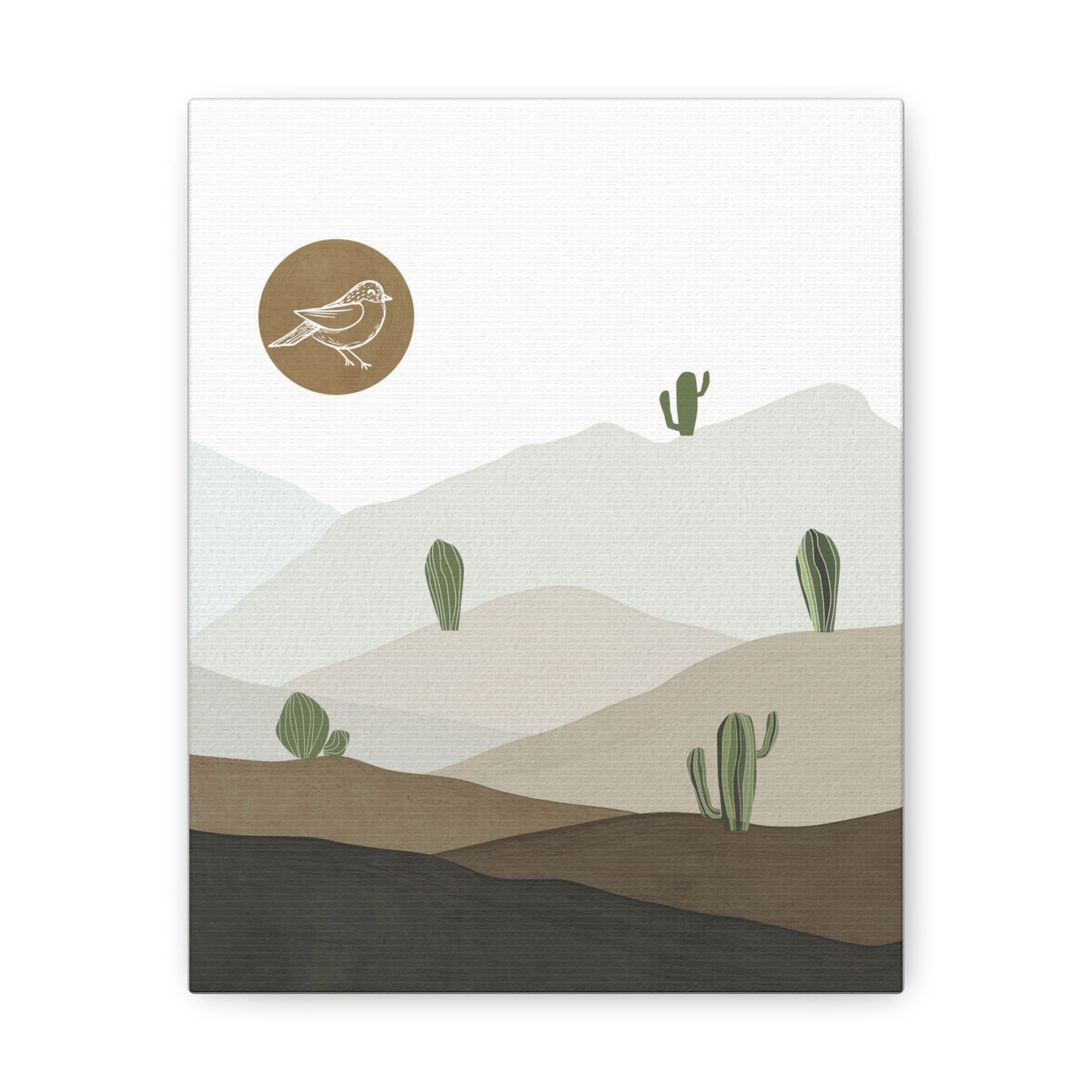 Bird Desert Cactus Canvas