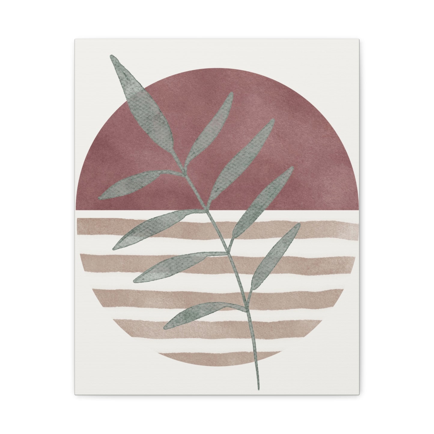 Maroon Abstract Plant Canvas