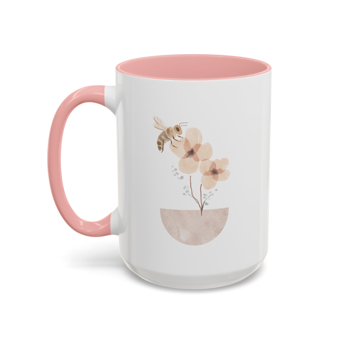 Watercolor Bee Flower Mug