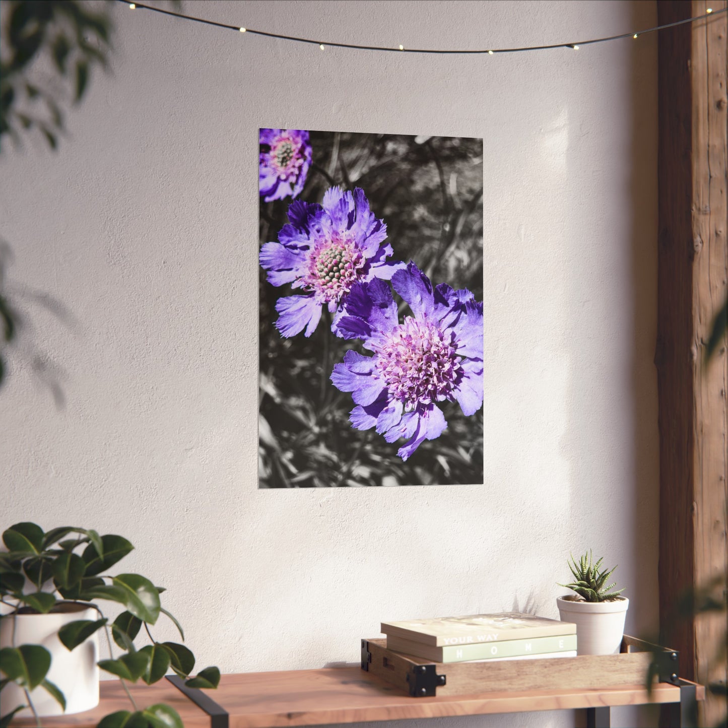 Purple Flower Art Print (frame not included)