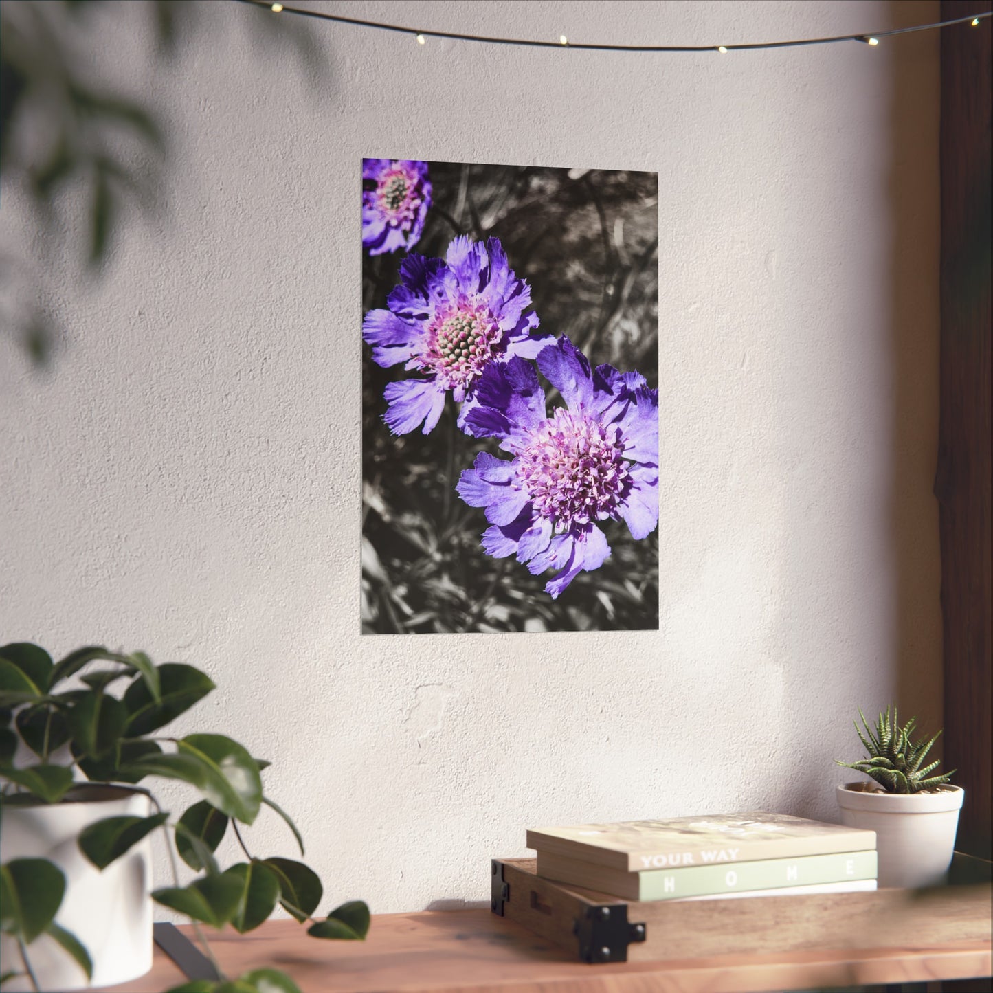 Purple Flower Art Print (frame not included)