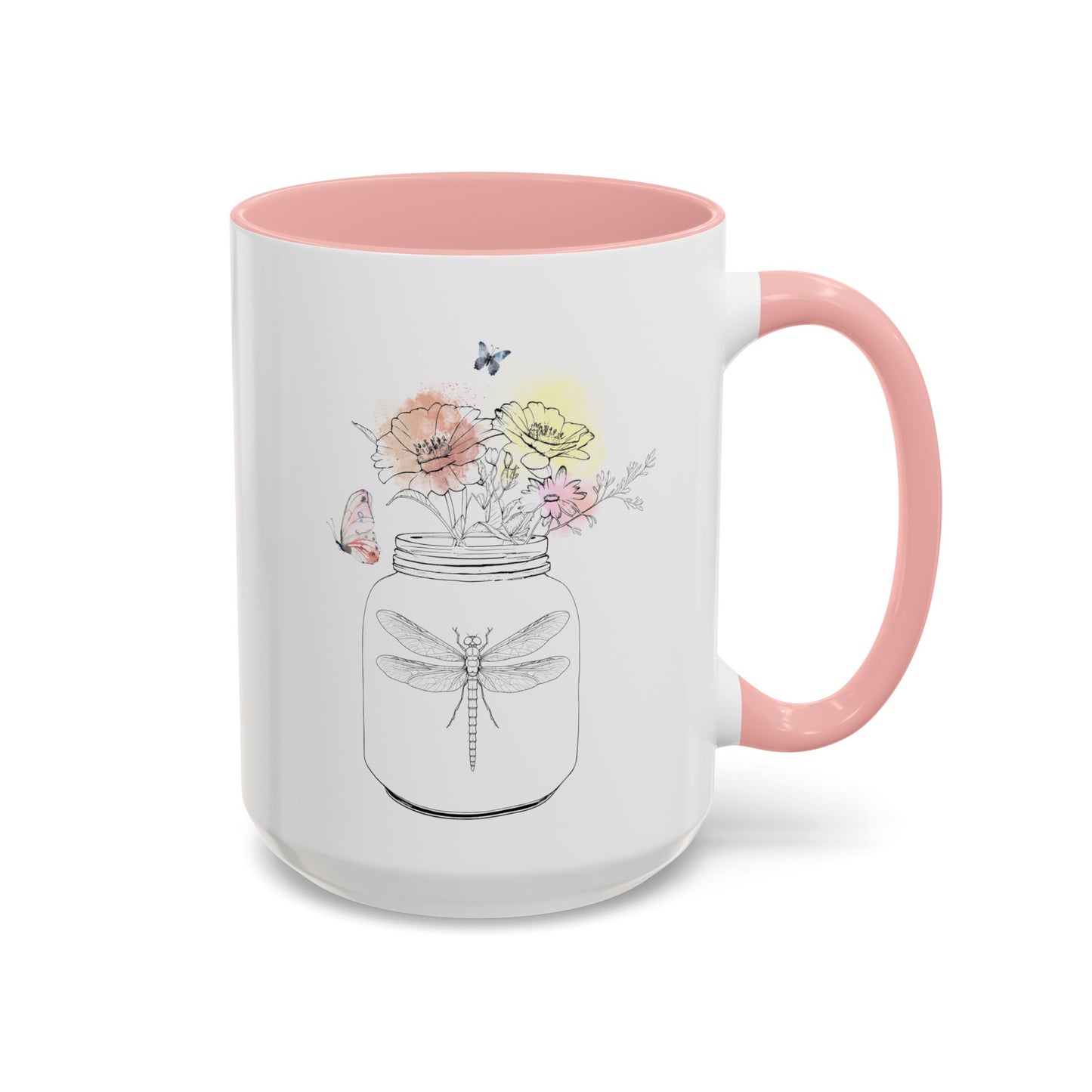 Dragonfly Flowers Butterfly Mug