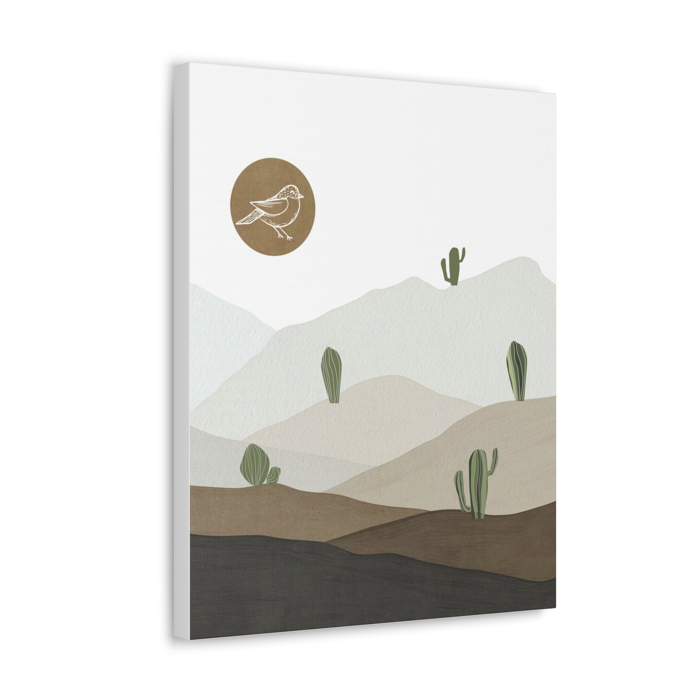 Bird Desert Cactus Canvas