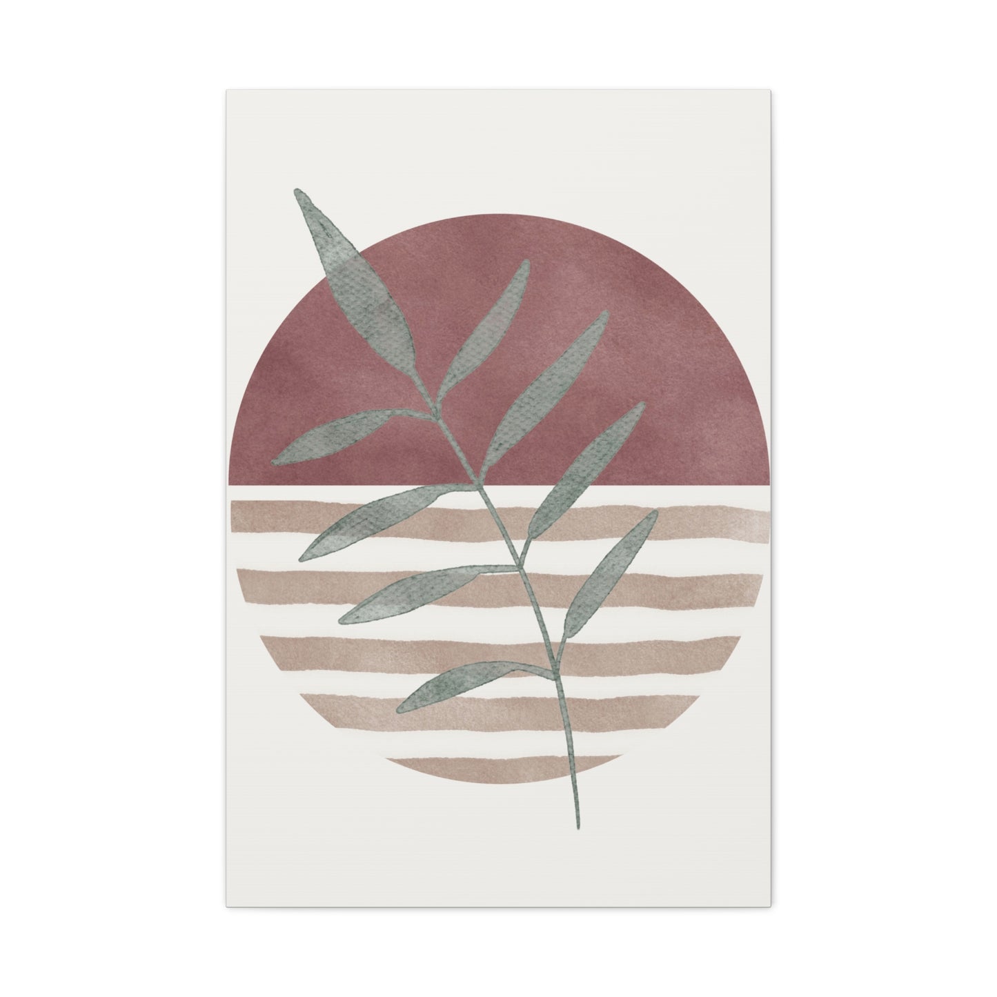 Maroon Abstract Plant Canvas