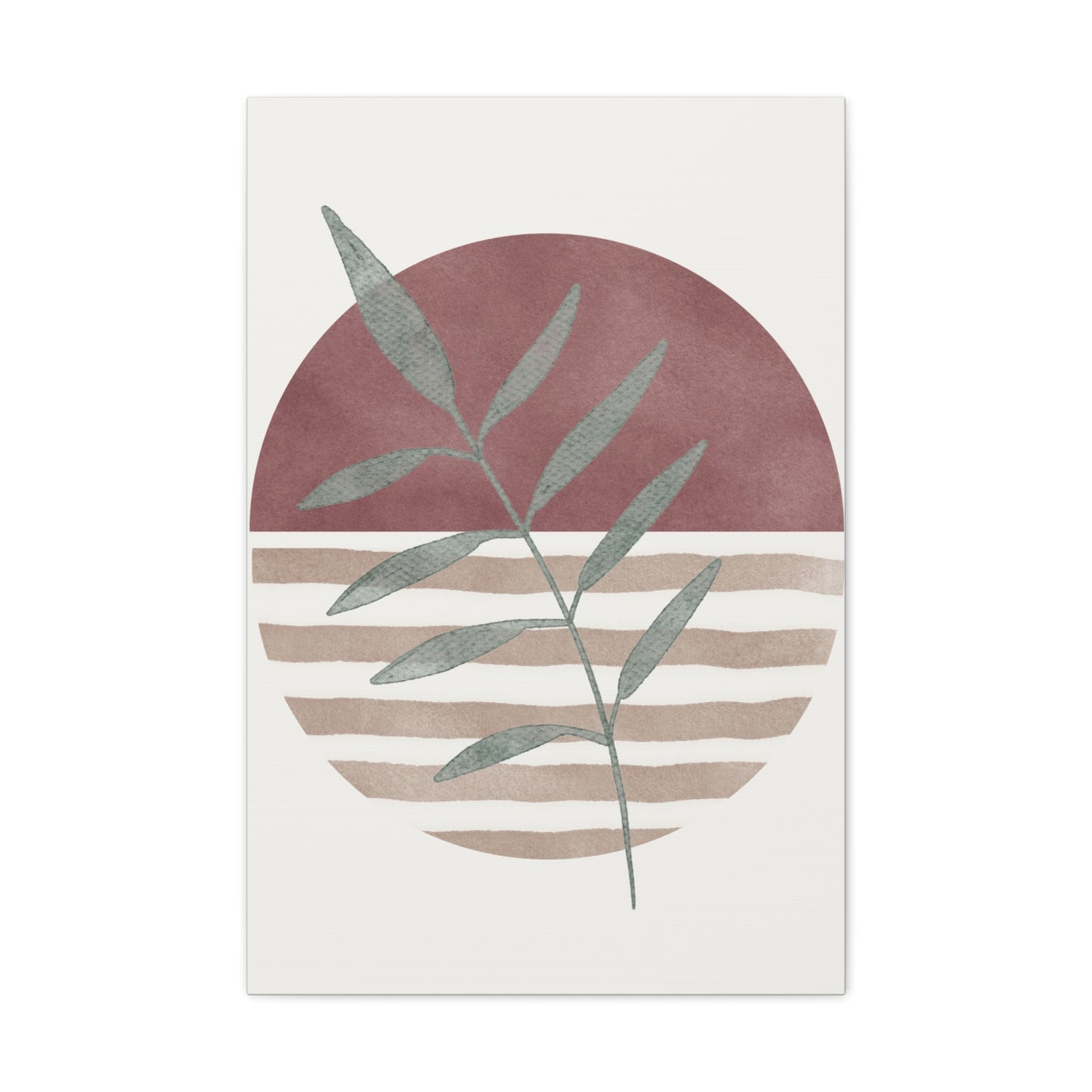 Maroon Abstract Plant Canvas