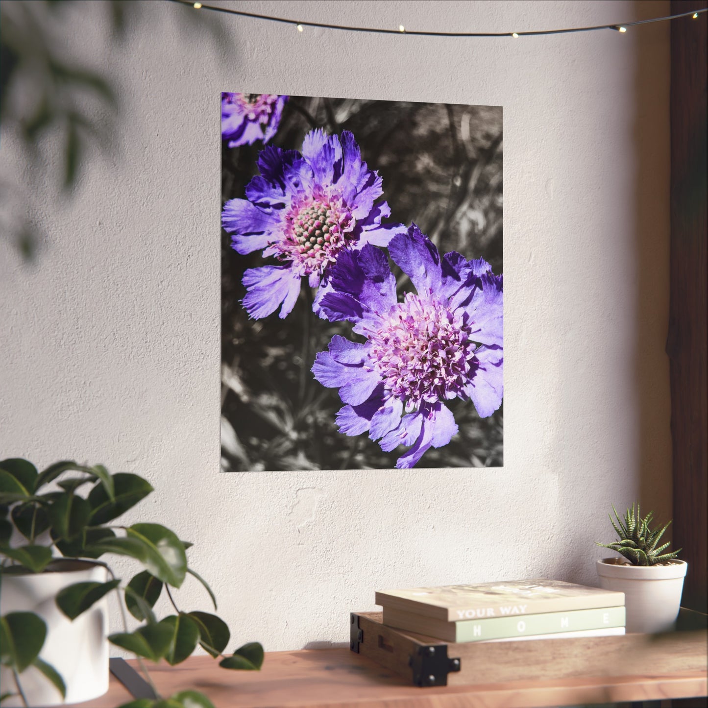 Purple Flower Art Print (frame not included)