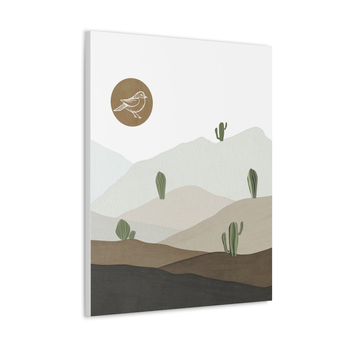 Bird Desert Cactus Canvas