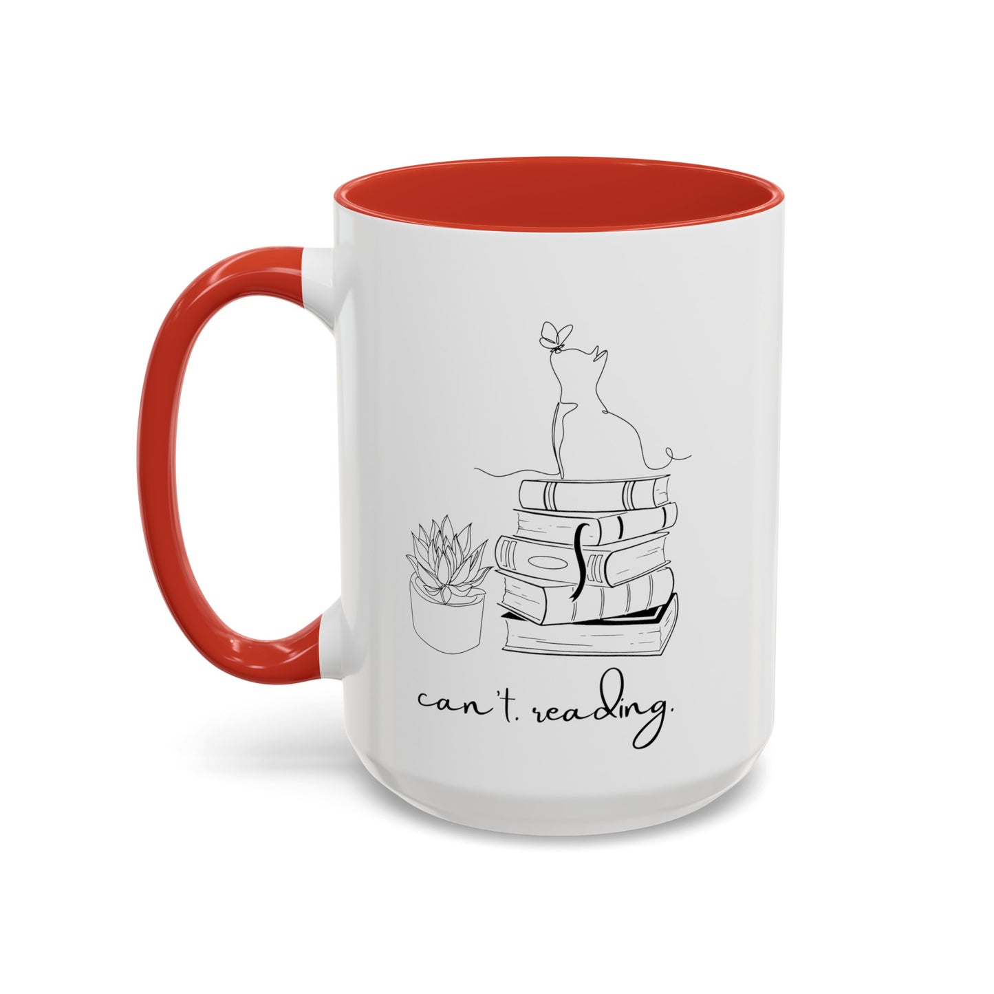 Cat Book Plant Coffee Mug