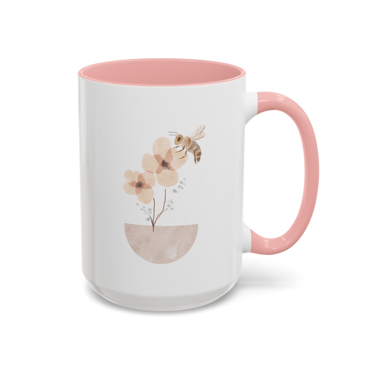 Watercolor Bee Flower Mug