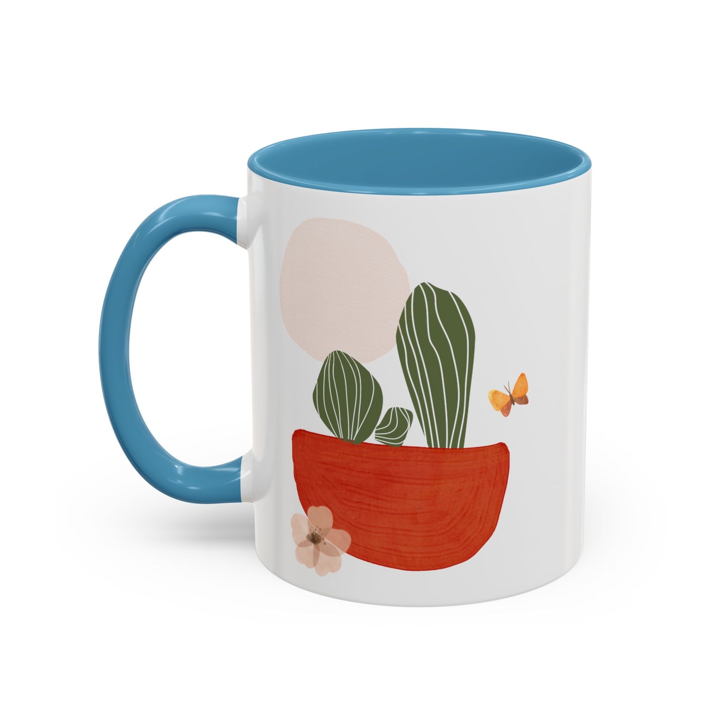 Cactus Flower Butterfly Mug