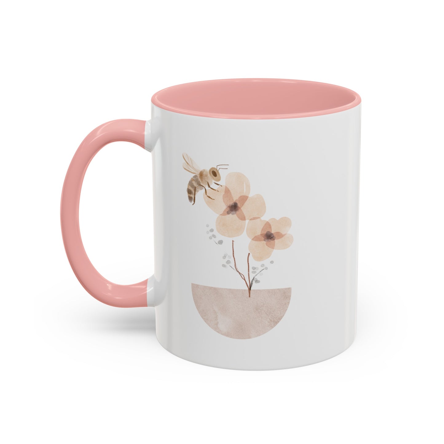 Watercolor Bee Flower Mug