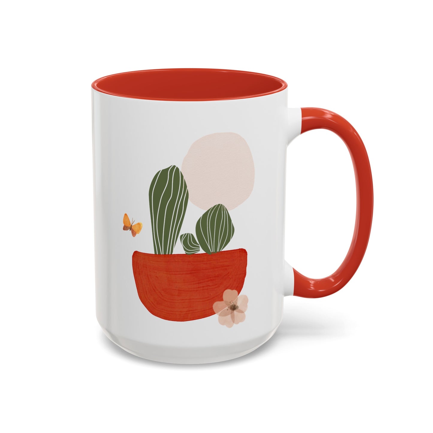 Cactus Flower Butterfly Mug