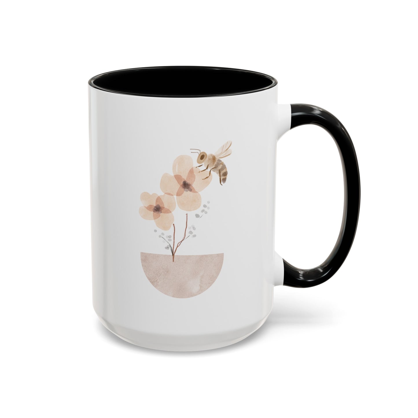 Watercolor Bee Flower Mug