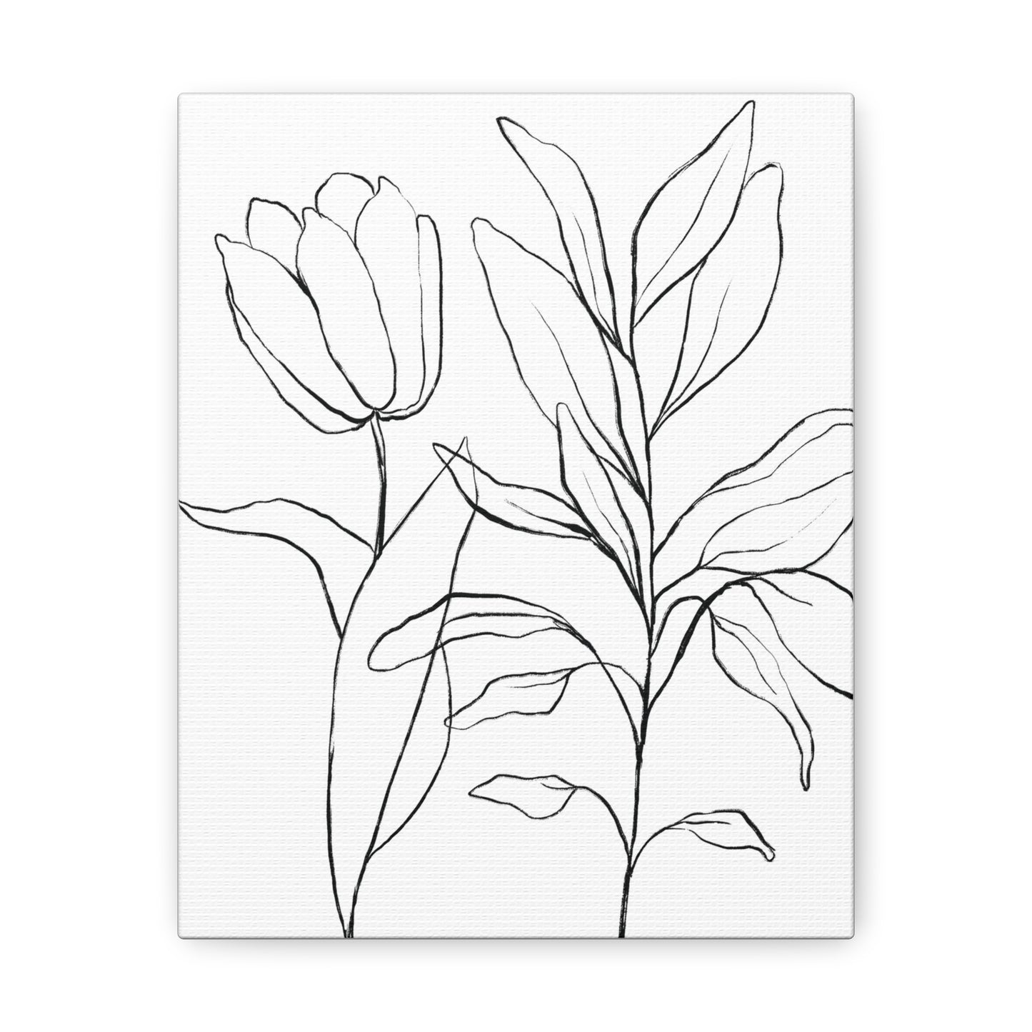 Flower Line Art Canvas