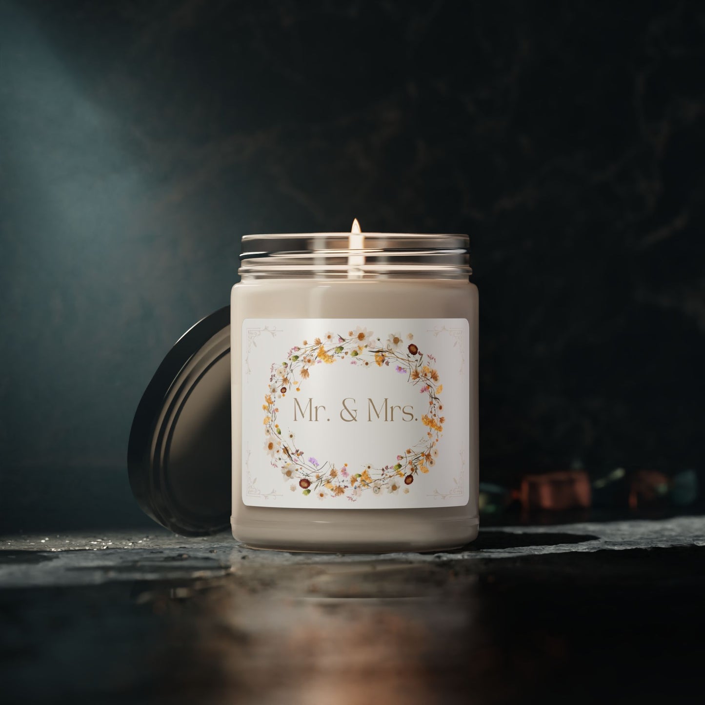 Mr. and Mrs. Floral Scented Soy Candle