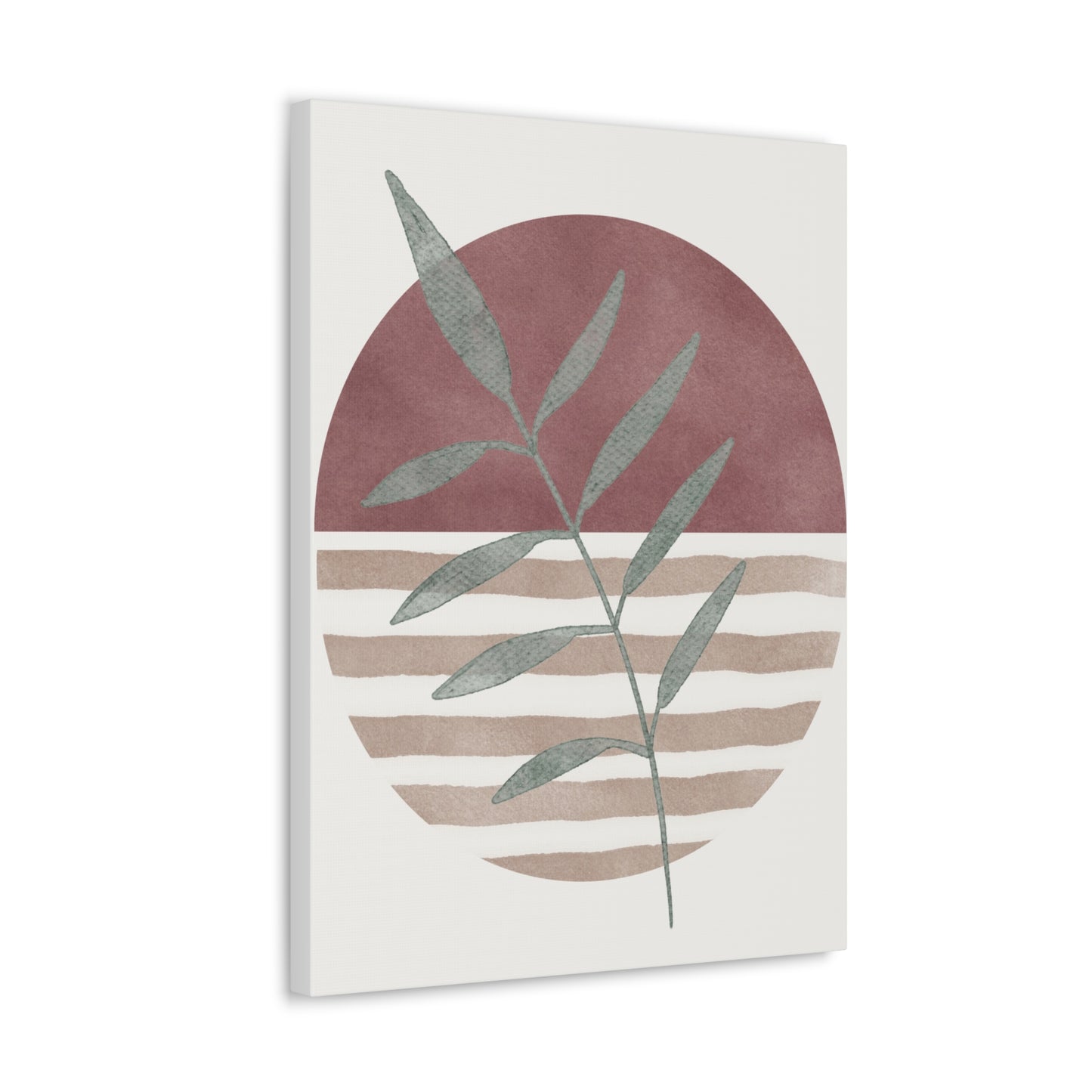 Maroon Abstract Plant Canvas