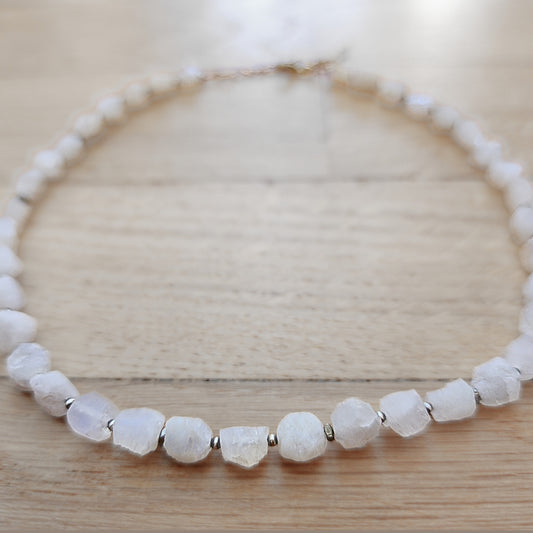 Raw Moonstone Choker (14"-16")