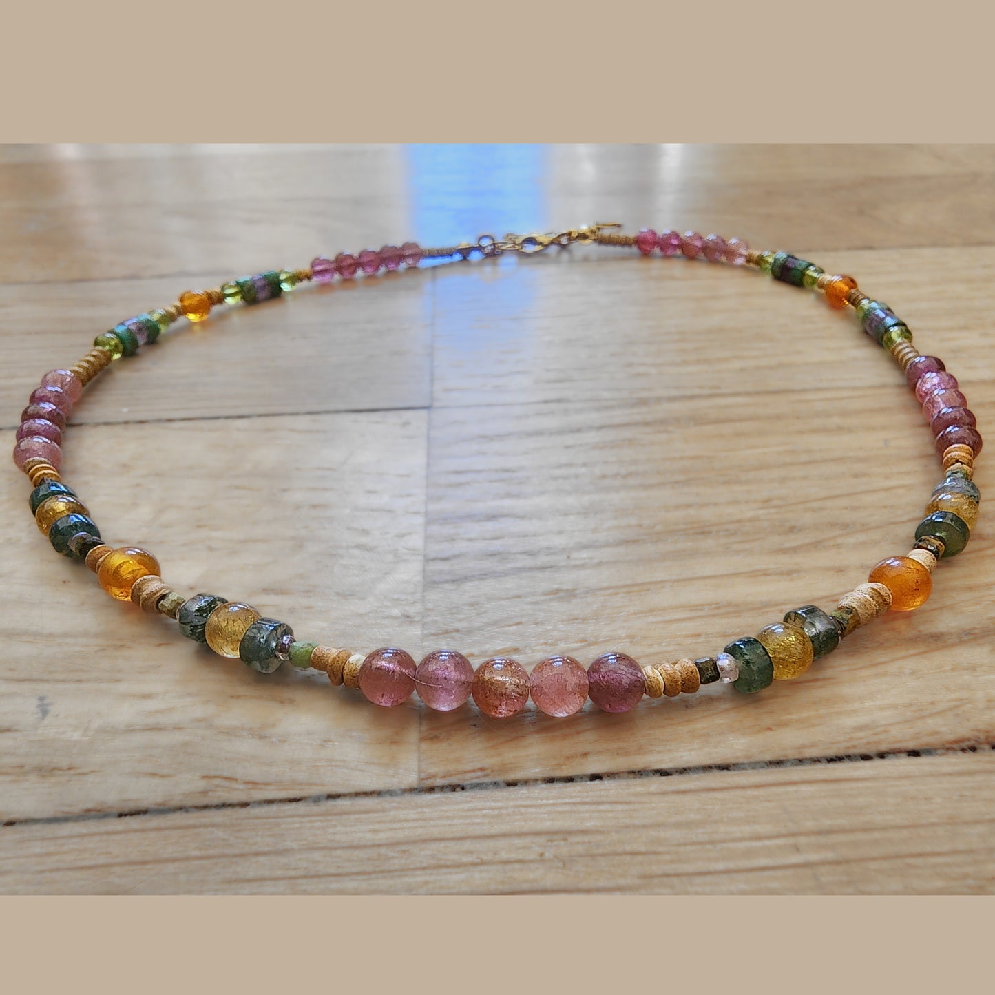 Raspberry Poppy Necklace (14"-16")