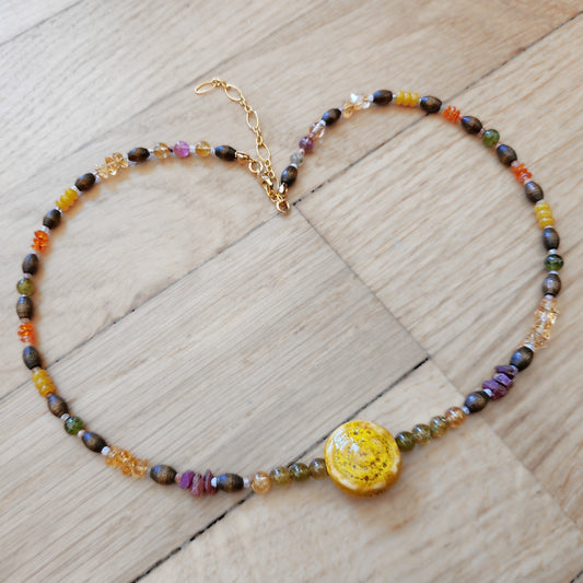 Pumpkin Pie Necklace (16"-18")