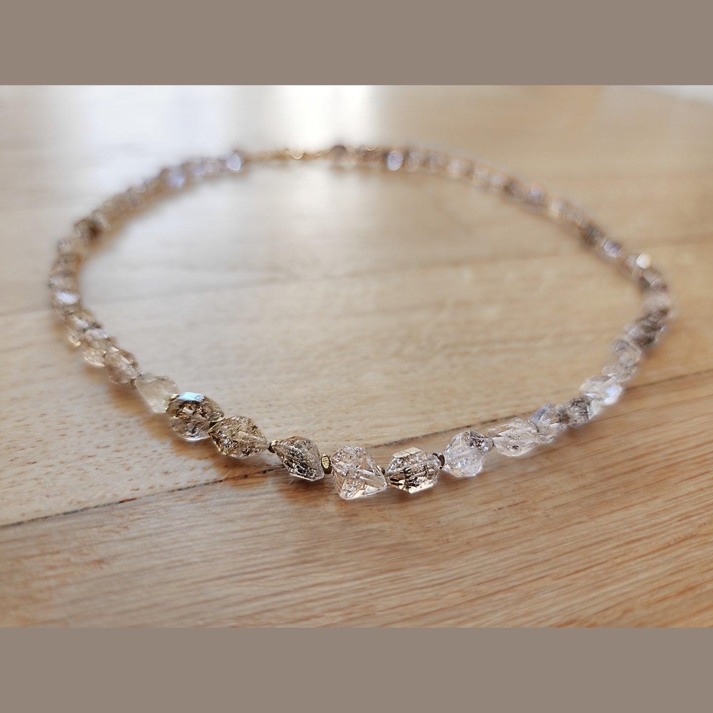Raw Herkimer Diamond Necklace (18"-20")