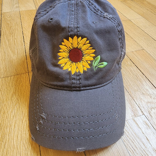 Distressed Sunflower Hat