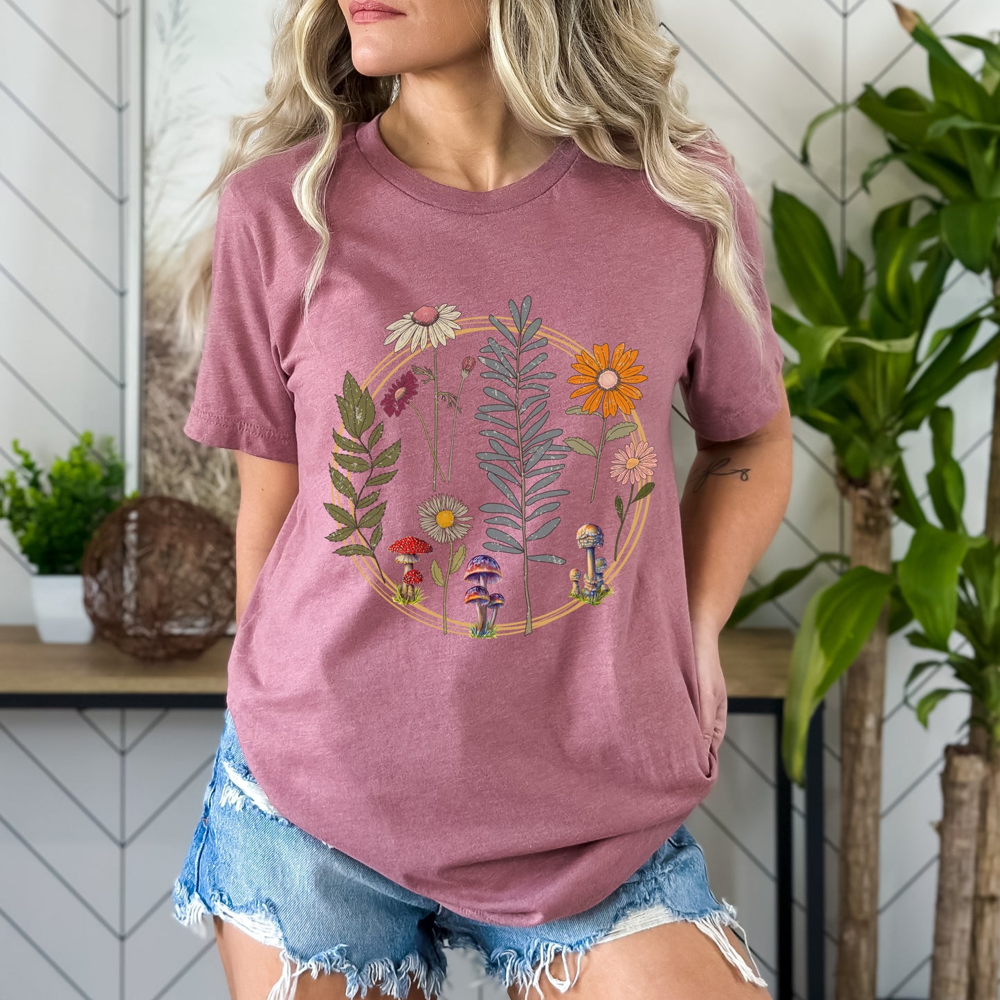 Flower and Mushroom T-Shirt