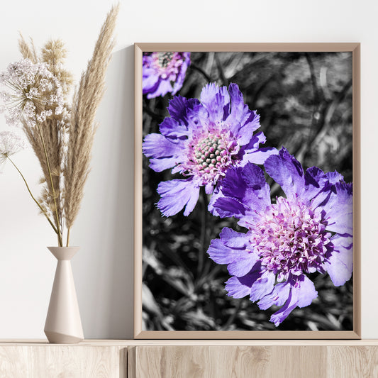 Purple Flower Art Print (frame not included)