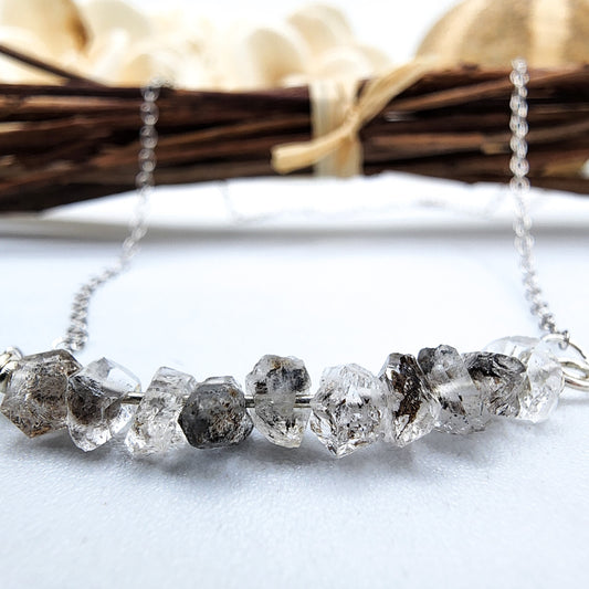 raw herkimer diamond necklace