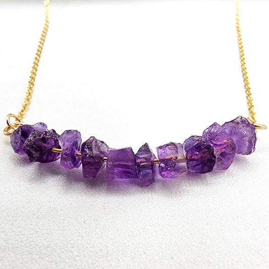 raw amethyst necklace