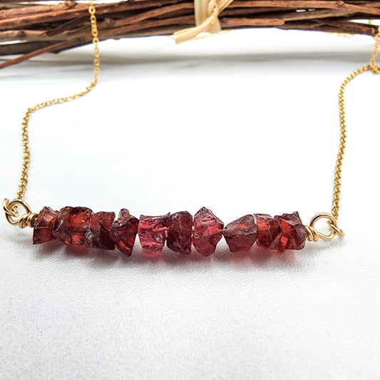 raw garnet necklace