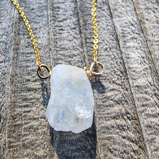 raw moonstone necklace