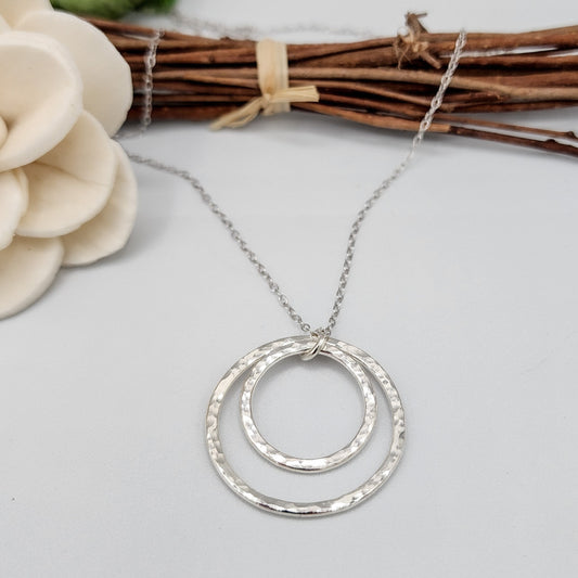 hammered sterling silver necklace