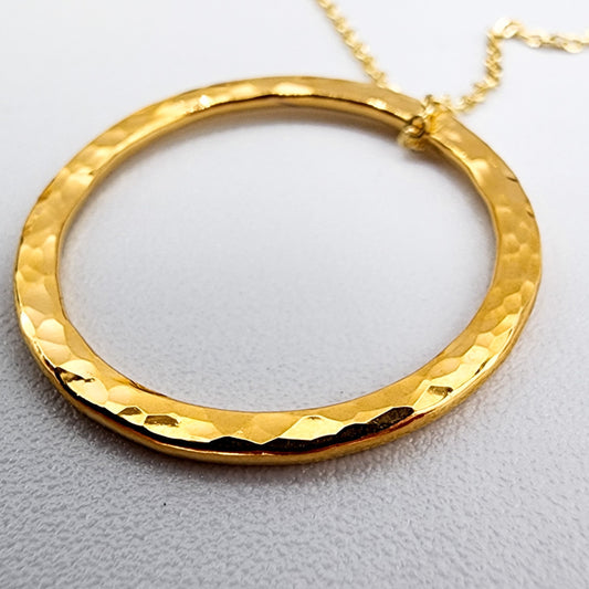 hammered gold-filled necklace