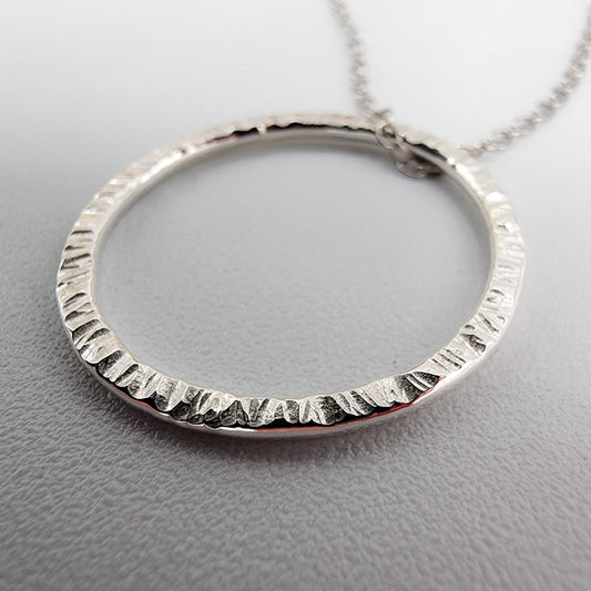 textured sterling silver necklace