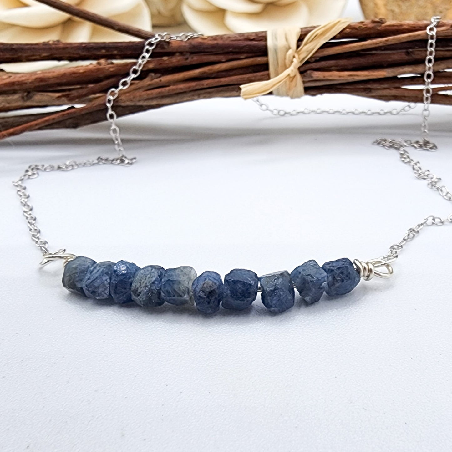 raw sapphire necklace