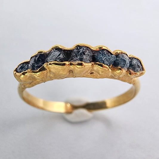 Raw Blue Diamond Ring