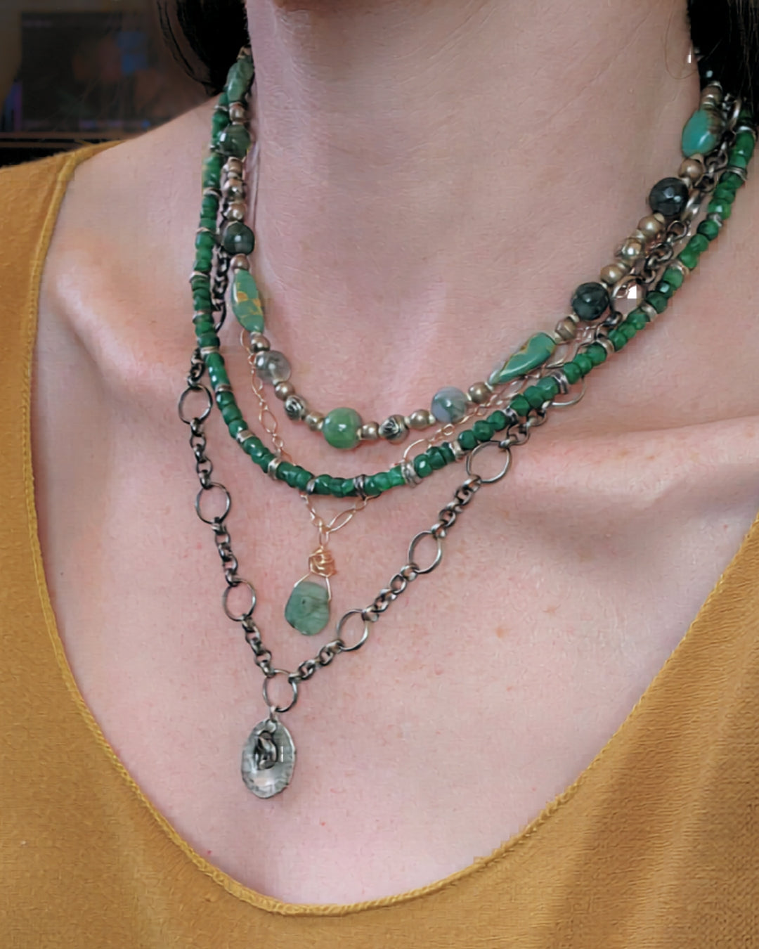 Desert Sage Layered Necklaces