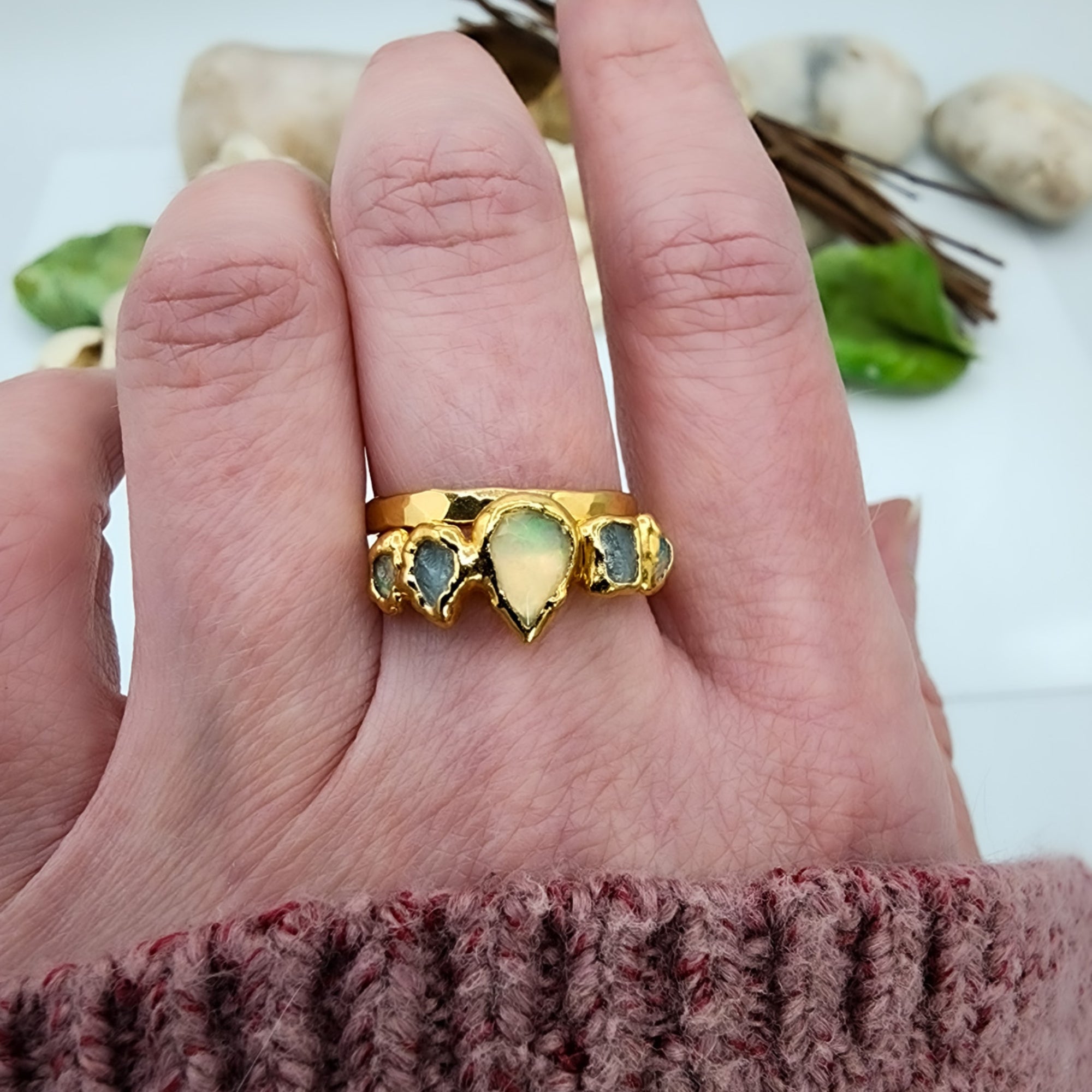 Opal stone april store birthstone ring