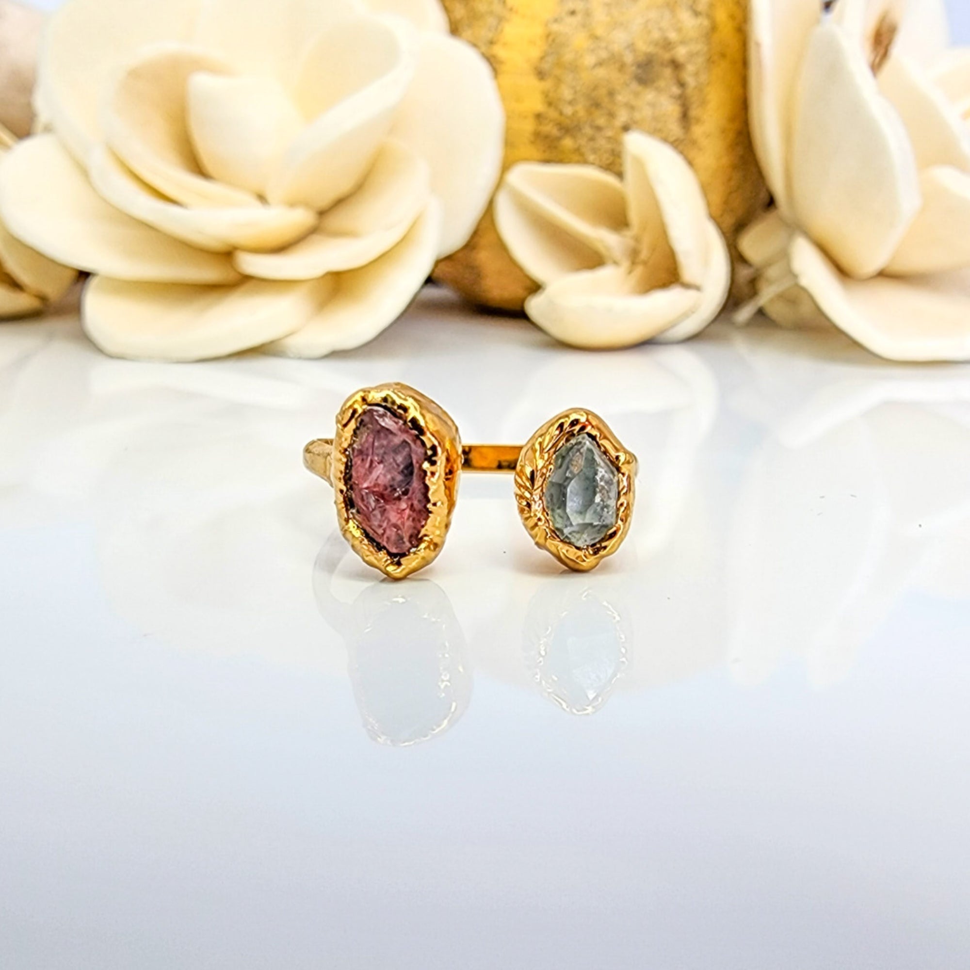 Two stone birthstone on sale ring