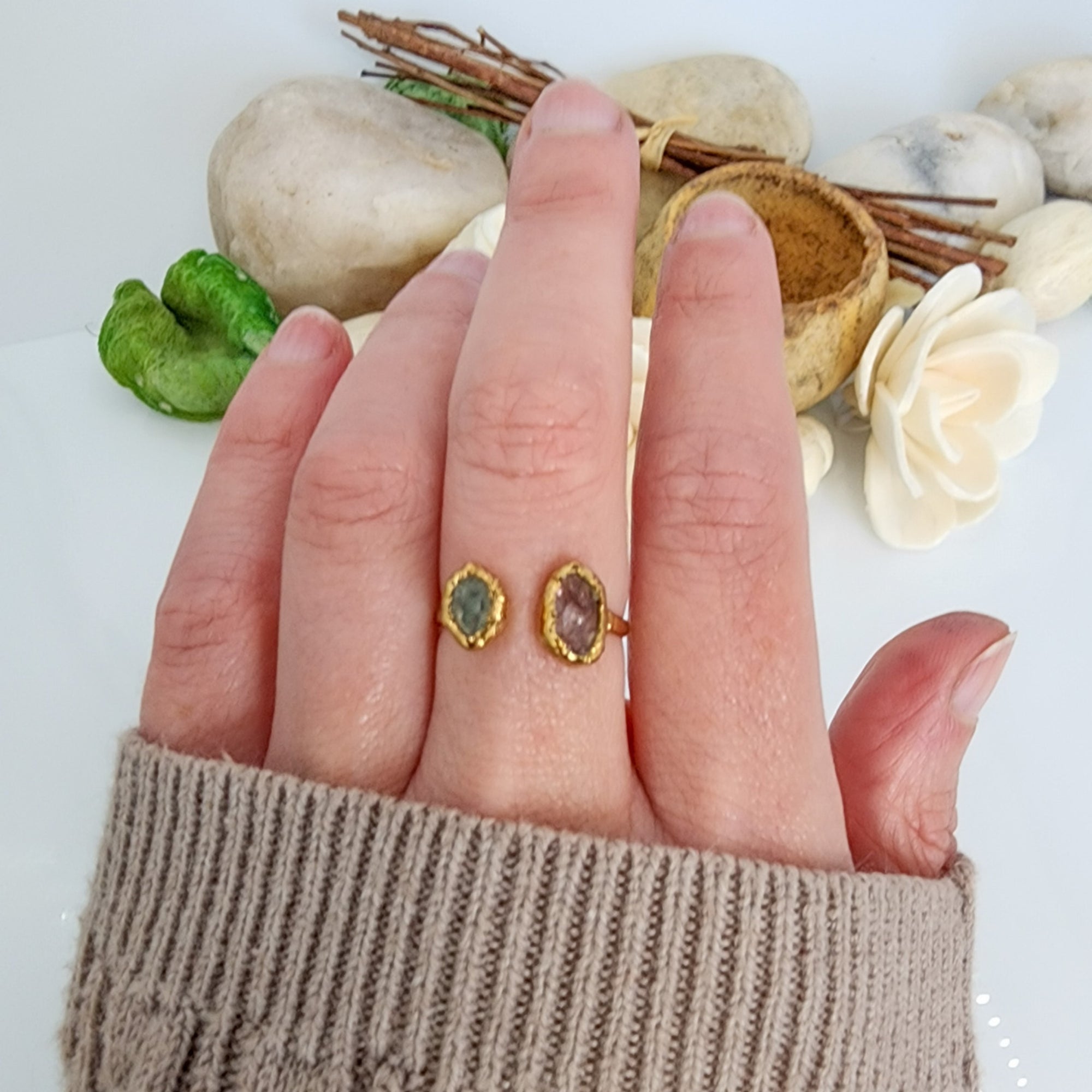 Reclaimed Vintage double stone ring | ASOS