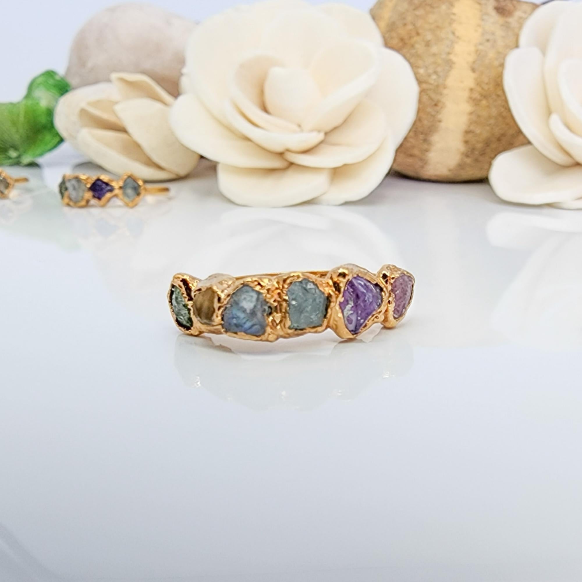 Amazon.com: INURAN 10k Yellow Gold Customized 2 Birthstones Rings for Women  Personalized 2 Birthstones Rings 10k Yellow gold Mother's Ring With 2 Names  Mother Daughter Ring: Clothing, Shoes & Jewelry