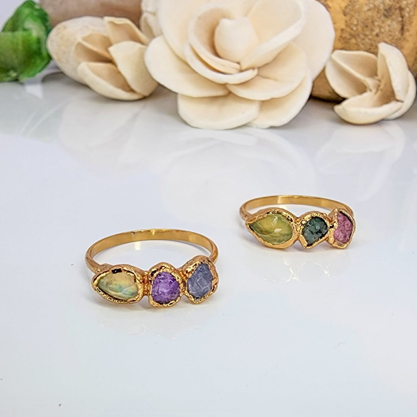 Opal & Birthstone Ring