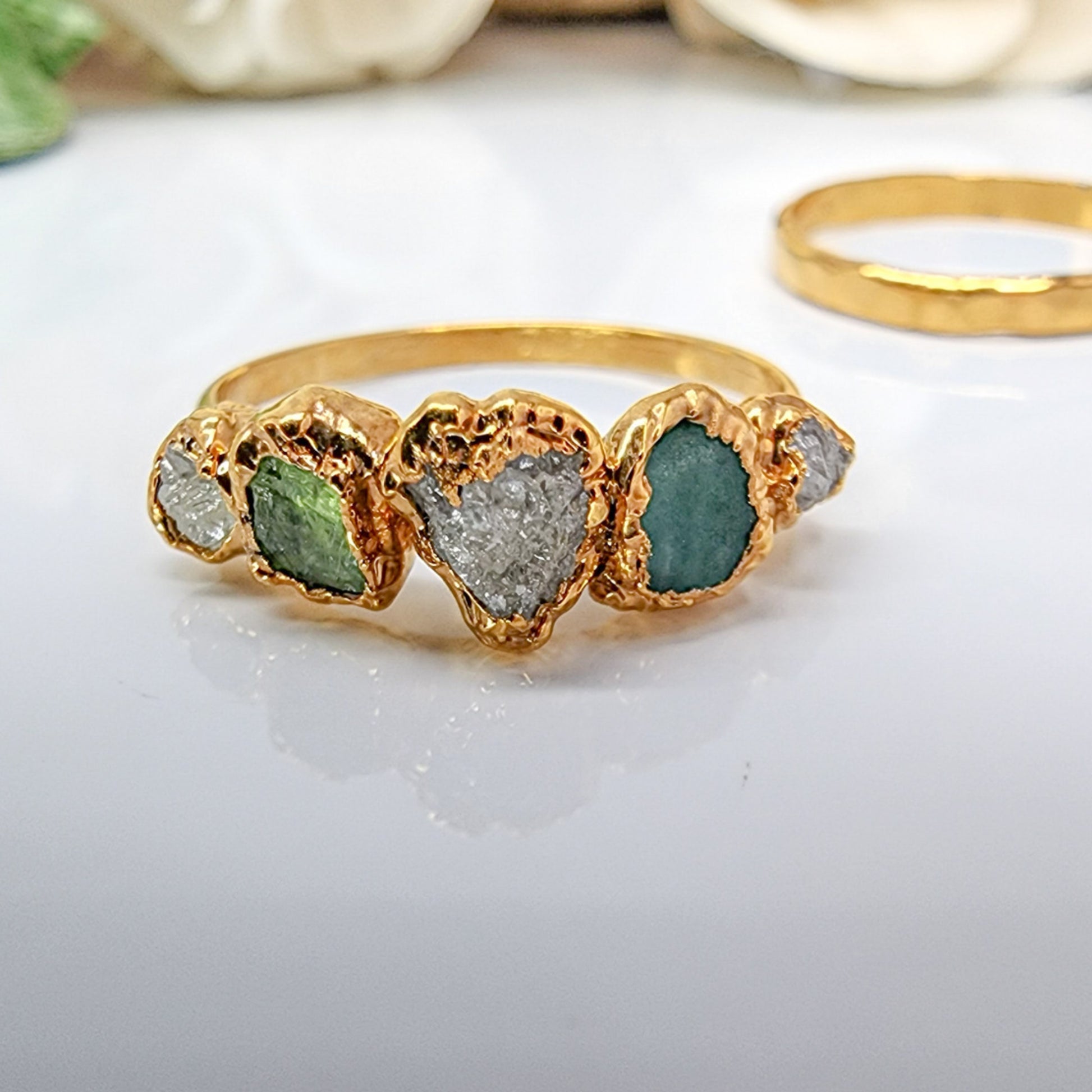 raw birthstone ring