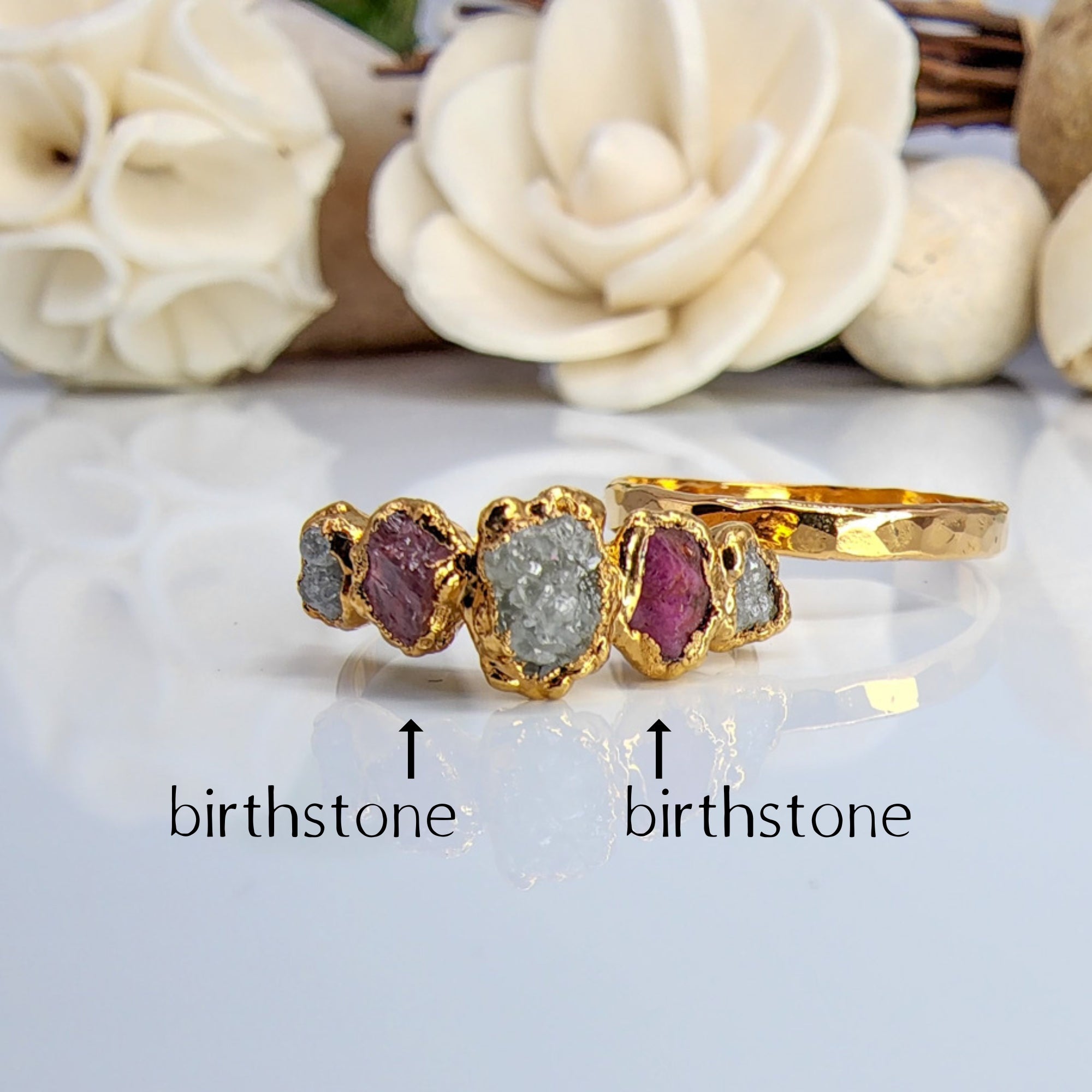 Ruby & Diamond Birthstone Ring | CCR2533-W | Valina Birthstone Jewelry