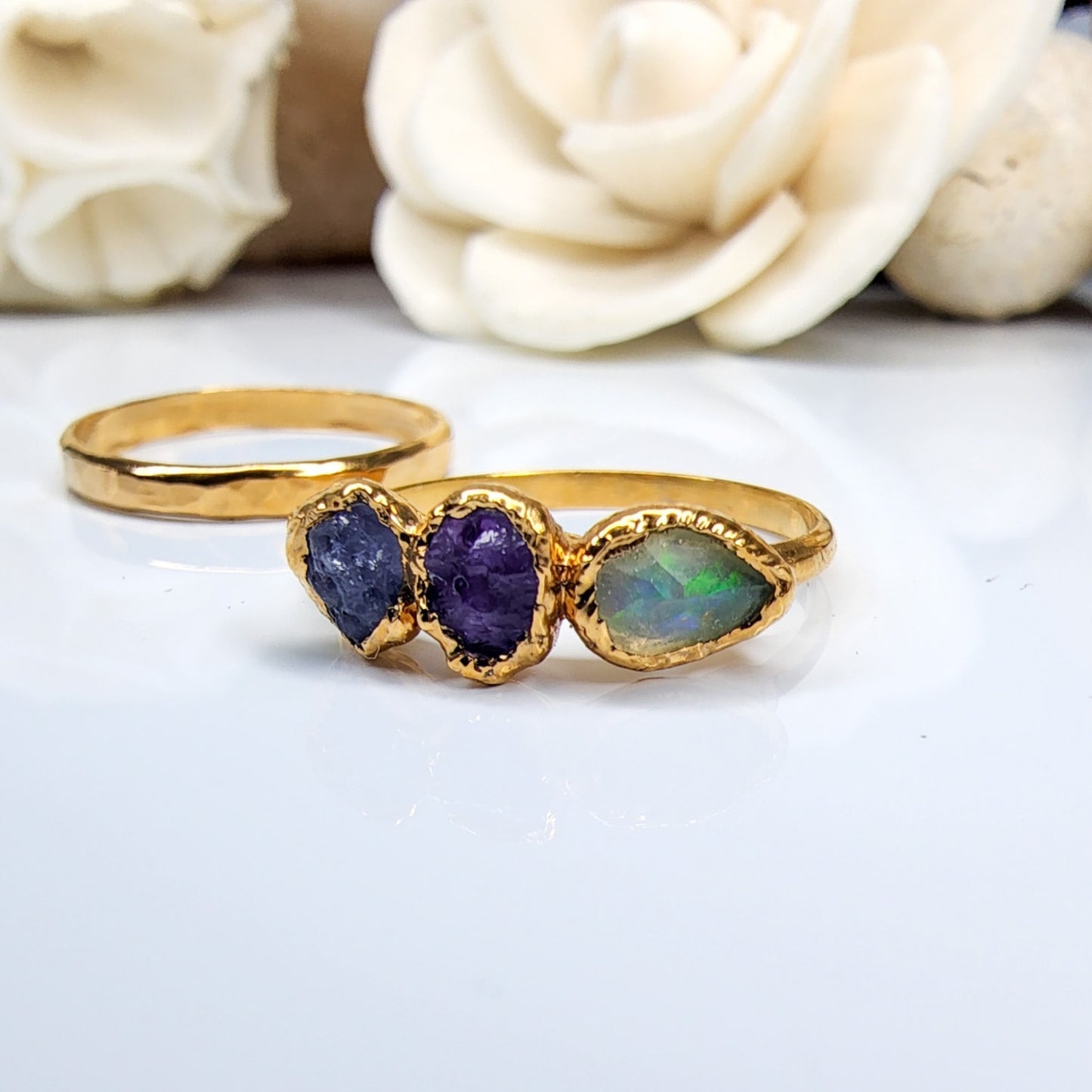 Opal & Birthstone Ring