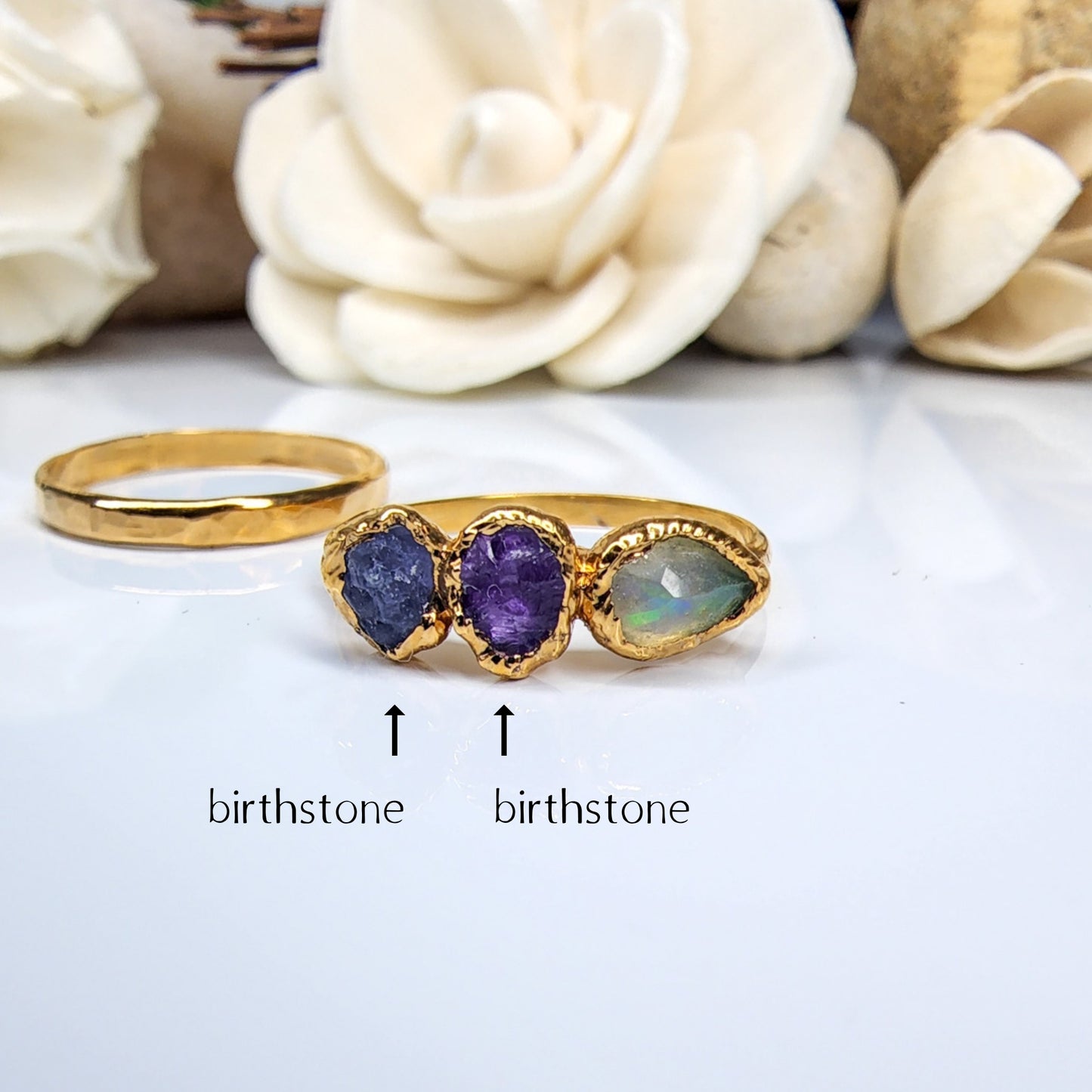 Opal & Birthstone Ring